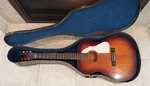 '60S Silvertone 1214 Grand Concert Guitar With Original Chipboard Case.. Fixed Price $225.00.