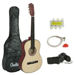 38" Beginners Acoustic W/guitar Case, Strap, Tuner & Pick Steel Strings. Fixed Price $45.19.