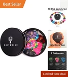 Stylish 18 Pack Guitar Picks For Acoustic & Electric Gift-ready Tin Included. Fixed Price $18.99.