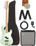 Fender Squier Affinity Precision Bass Pj - Surf Green W/ Rumble 15 Amplifier. Fixed Price $449.99.