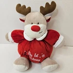 My First Christmas Reindeer Plush Rattle Tan Red Stuffed Animal Holiday Toy. Fixed Price $12.99.