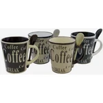 Gibson Bareggio 8 Piece 13 Ounce Coffee Mug With Spoon Set, Service For 4. Fixed Price $87.90.