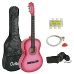 38" Beginners Acoustic W/guitar Case, Strap, Tuner & Pick Steel Strings. Fixed Price $46.58.