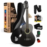 Pyle 36" Beginner Acoustic Guitar Kit, 3/4 Junior Size Instrument (black). Fixed Price $95.49.