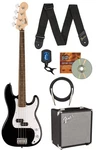 Fender Squier Sonic Precision Bass Guitar - Black W/ Rumble 15 Amplifier. Fixed Price $398.99.