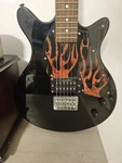First Act ME1980 Electric Guitar Black With Flames 19801D23334 Great Condition!!. Fixed Price $70.00.