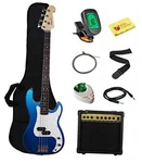 Stedman Beginner Series Bass Guitar Bundle With 15-WATT Amp, Gig Metallic Blue. Fixed Price $224.92.