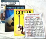 Teach Yourself Play Guitar First 50 Songs Cord Progressions Set Of 4. Fixed Price $11.95.