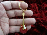 (M-300-B) Red + White Gibson ES-335 Repro 1958 Guitar Keychain Ring Jewelry. Fixed Price $30.80.