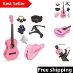 30-INCH Durable Linden & Basswood Classical Guitar Kit For Kids Pink. Fixed Price $99.99.