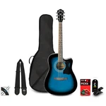 Ibanez V70CE Dreadnought Acoustic-electric Guitar Pack Transparent Blue. Fixed Price $299.99.