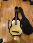 Lauren Acoustic Guitar Model LA-36 With Case Needs Repairs Measures Inches. Fixed Price $64.99.