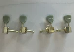 2R & 2L Guitar Tuning Pegs Machine Head With Green Jade Stone Style Tuners Gold. Fixed Price $12.00.