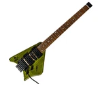 Bootlegger Guitar Spade Green Headless Hsh, Floating Tremolo With Stiletto Case. Fixed Price $699.00.