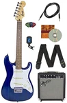 Fender Squier Short Scale 24-INCH Strat Pack Transparent Blue W/ Tuner. Fixed Price $299.99.