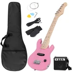 30 Inch Electric Guitar And Starter Kit For Kids W/amp,strings,picks,strap Pink. Fixed Price $76.19.