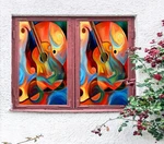 3D Guitar Pattern A520 Window Film Print Sticker Cling Stained Glass Uv Sinsin. Fixed Price $169.95.