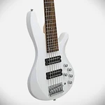 White 6-STRING Electric Bass Guitar With Active H-h Pickups, 24-FRETS, Gig Bag. Fixed Price $135.99.
