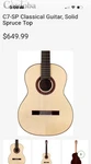 Cordoba Iberia C7 Classical 6-STRING Nylon Guitar Natural Spruce/rosewood. Fixed Price $605.00.