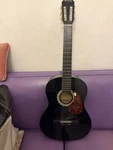 Huntington Black Classical Guitar 6 String Standard Body Autograph Pickguard. Fixed Price $100.00.