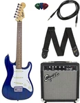Fender Squier Short Scale 24-INCH Strat Pack Transparent Blue. Fixed Price $299.99.