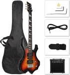 Burning Fire Electric Guitar Kit, 36"HSH Pickup Beginner W/amplifier Sunset. Fixed Price $133.99.