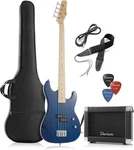 Full Size Electric Bass Guitar With 15-WATT Amp, Blue 4 String Right Handed Be. Fixed Price $254.35.