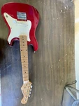 Burswood Red And White Electric Guitar Mini-strat *see Pictures*. Fixed Price $79.00.