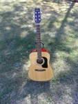 Washburn D10 Acoustic Guitar With Soft Case. Fixed Price $129.00.