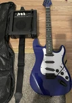 Bcp Electric Guitar Blue Full-size Solid 6 String W/ Amplifier Strap Gig Bag. Fixed Price $106.00.