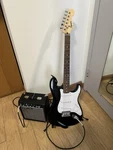 Squier Sonic Stratocaster Electric Guitar Pack With Fender Frontman 10G Amp Blck. Fixed Price $150.00.