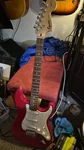 Squier By Fender Affinity Strat Electric Guitar Cherry Apple Red 6 Strings. Fixed Price $175.00.