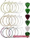 3 Sets Of Light Steel Acoustic Guitar Strings With 6 Picks - Best For Beginners. Fixed Price $11.50.