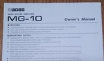 Boss Guitar Amplifier MG-10 Owners Manual Sheet. Fixed Price $5.95.