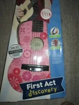 First Act Acoustic Guitar Pink Floral 2009 Box Paperwork Model PG3038. Fixed Price $34.99.