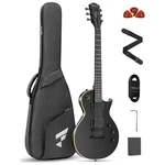 39" Matte Black Electric Guitar Kit - Mahogany Neck, 22 Frets, For Beginners. Fixed Price $255.99.