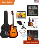 41IN Beginner Acoustic Guitar Full Size All Wood Cutaway Starter Set W.... Fixed Price $233.35.