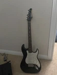 Silvertone Electric Guitar Strat Style Black Tested Works Great Starter. Fixed Price $149.99.
