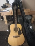 Fender CD100/12 Nat Acoustic Guitar With Hard Case And Electric Pickup Insert.. Fixed Price $300.00.