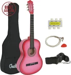 Zeny 38IN Beginner Acoustic Guitar Kit Pink W Case Strap Pitch Pipe Pick Set. Fixed Price $78.95.