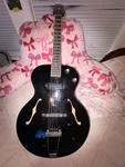 The Loar LL-309-BK Hollow Body Electric Guitar Black 6-STRING Rosewood. Fixed Price $500.00.