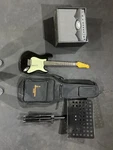 Jay Turser Black White Electric Guitar/peavy AMP(15W)/MUSIC Stand/soft Case. Fixed Price $240.00.