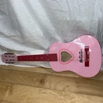 Pink Schoenhut Acoustic Toy Guitar With Heart-shaped Soundhole.. Fixed Price $40.00.