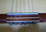 Rosette Diamond Secure Classical Guitar String Ties- New Gold Inlay Bridge Beads. Fixed Price $21.00.