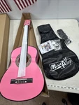 Music Alley MA-51 30" Junior Classical Guitar Pink W/ Bag, Strap & Strings-ob. Fixed Price $32.49.
