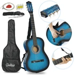 38'' Acoustic Guitar With Case, Strap, Tuner And Pick For Beginners Blue. Fixed Price $45.58.