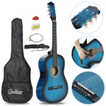 Blue Beginners 38" Acoustic Guitar Tuner Pick W/ Free Case Strap Whole Set. Fixed Price $45.19.