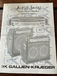 Gallien-krueger Bass Amplfier Owners Manual Models 1001 RB-11 & 700. Fixed Price $16.00.