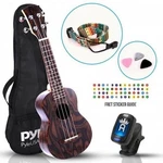Pyle 21" Mahogany 4-STRING Soprano Ukulele Kit Middle Grade. Fixed Price $64.99.