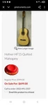 Karl Hofner Classic Guitar HM65-F Vintage Quality. Fixed Price $300.00.
